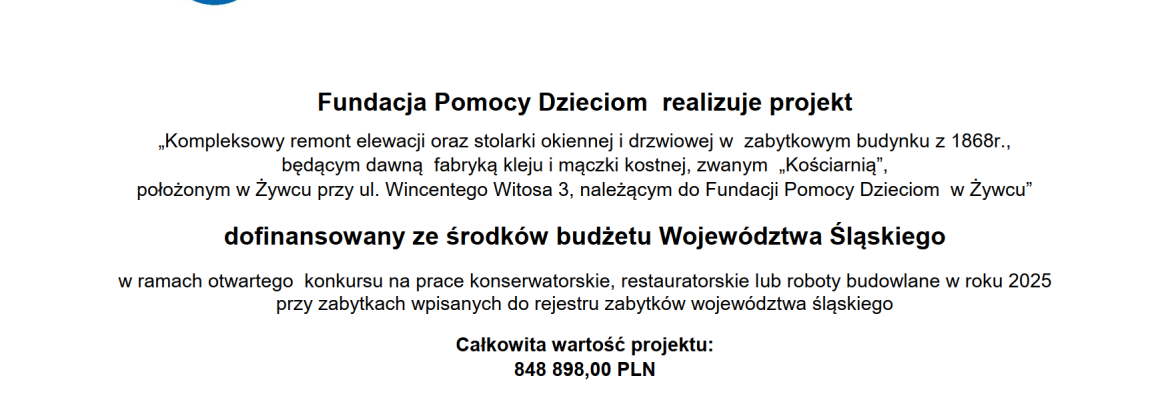 Informacja o dofinansowaniu remontu ze środków budżetu Województwa Śląskiego